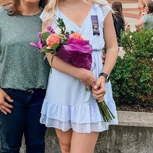 Altar'd State Sky Blue Textured Dress